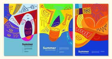 Colorful abstract ethnic pattern illustration for summer holiday banner and poster vector