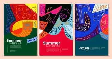 Colorful abstract ethnic pattern illustration for summer holiday banner and poster vector