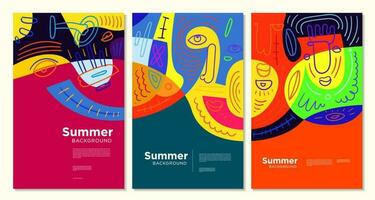 Colorful abstract ethnic pattern illustration for summer holiday banner and poster vector