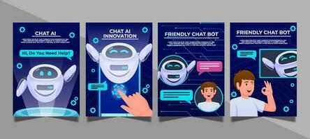 Chat Ai Social Media Post Story vector