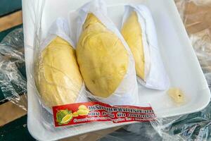 Large durian fruit wrapped for sale photo