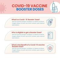 Covid-19 Variant Booster Doses Related Question And Answer On Pink And White Background For Awareness. vector