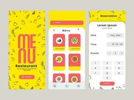 Set Of Restaurant Menu Card Template Layout On Gray Background. vector