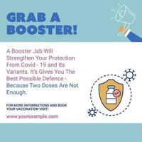 Grab Your COVID-19 Booster Poster Design For Advertising. vector