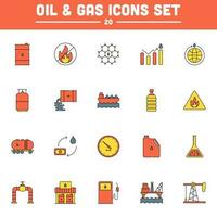 Colorful Oil  Gas Icon In Flat Style. vector