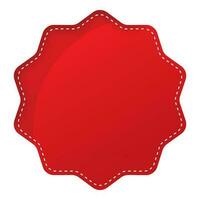 Red Empty Round Label Or Sticker Element On White Background. vector