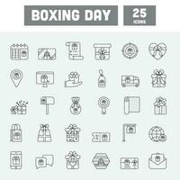 Boxing Day Stroke Icon Or Symbol Set. vector