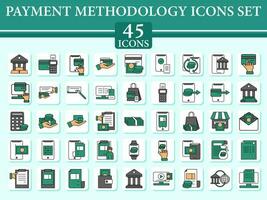 Colorful Set Of Payment Methodology Icon In Flat Style. vector