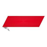 Empty Curl Paper Tag Or Banner In Red Color. vector