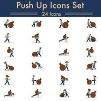 Colorful Set Of Push Up Icons In Flat Style. vector