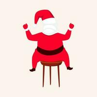 Santa Clause Sitting on a Stool. vector