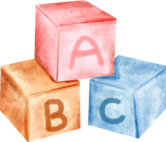 aquarelle bébé cube png