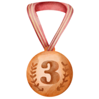 aguarela bronze medalha png