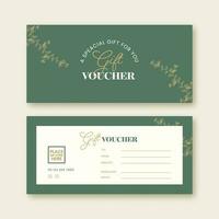 Editable Gift Voucher Banner Design In Front And Back Side. vector