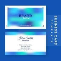 Front And Back Presentation Of Modern Business Cards On Blue Background. vector