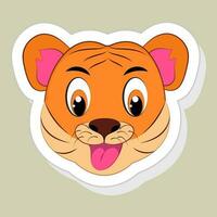 Sticker or label of Happy Tiger. vector