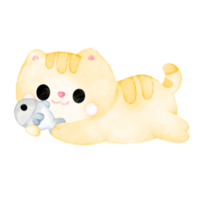 cute cat watercolor png