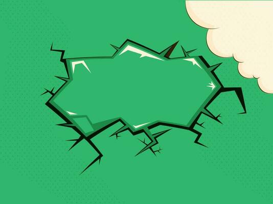 Comic Book Style Background In Green And White Color.