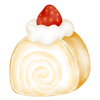 gâteau rouleau aquarelle png