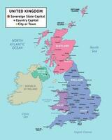 Colorful Country Map UK vector