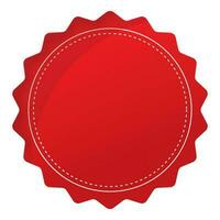 Red Empty Round Label Or Sticker Element On White Background. vector