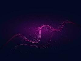 Abstract Purple Light Effect Background With Pink Dotted Wave Movement. vector