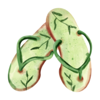 vattenfärg flip flops png