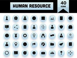 Human Resource Icons In Flat Style. vector