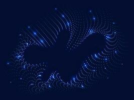 Abstract Dotted Motion Blue Background With Lights Effect. vector