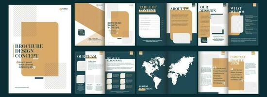 Set Of Bi-Fold Brochure Template Layout In Front And Back View. vector