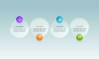 Concept Of Round Business Model With Four Successive Steps On Glossy Background. vector