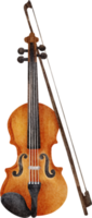 instrumento de música violino aquarela png