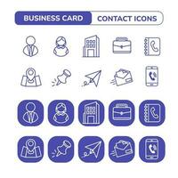 Minimalist Purple Business Card Contact Icons vector