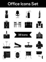 Set Of Office Flat Icon Set. vector