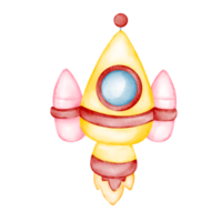 watercolor rocket space clip art png