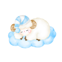 sheep watercolor character png
