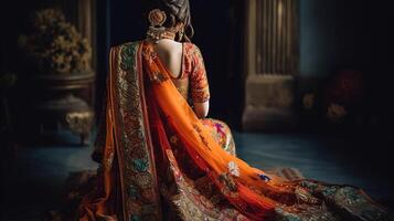 indio novia vestido, generativo ai foto