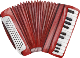 watercolor Accordion music instrument png