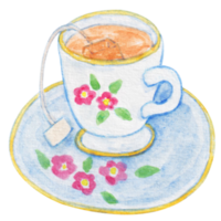 tasse à thé aquarelle png