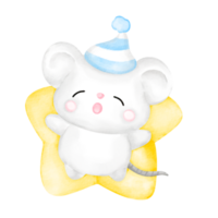 rat watercolor character png