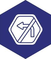 No Left Turn Vector Icon design