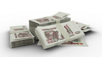 3d apilar de 2000 argelino dinar notas png