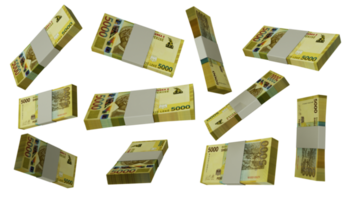 3D rendering of stacks of Albanian lek notes flying in different angles and orientations isolated on transparent  backgroun png