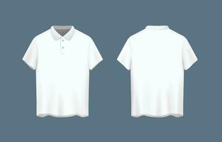 3D White Realistic Polo Shirt template vector