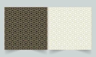 Seamless Geometric Flower Pattern Background In Two Color Options. vector