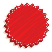 Red Empty Round Label Or Badge Element On White Background. vector