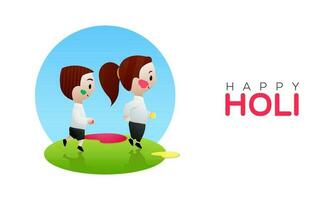 Indian Festival of Colours, Happy Holi Concept. vector