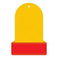 Blank Paper Tag Or Label Element In Chrome Yellow And Red Color. vector