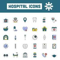 plano estilo hospital vistoso icono colocar. vector