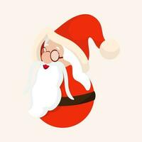 Cute Santa Claus Wearing Eyeglasses. vector